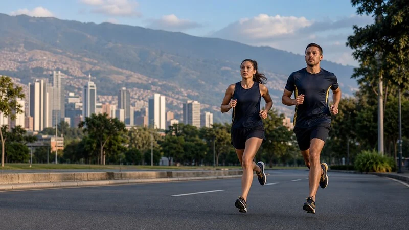 Corredores en ASICS Golden Run Medellín