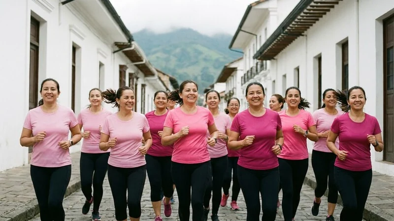 Corredores en Carrera Recreativa Marea Rosa